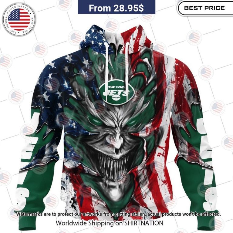 HOT New York Jets Demon Face US Flag Shirt My favourite picture of yours