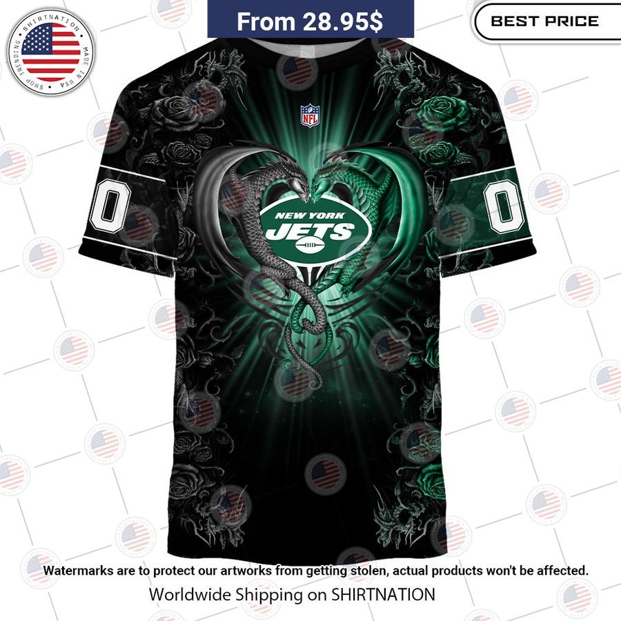 HOT New York Jets Dragon Rose Shirt You look lazy
