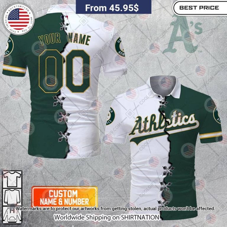 HOT Oakland Athletics Mix Home Away Jersey Polo Shirt Damn good