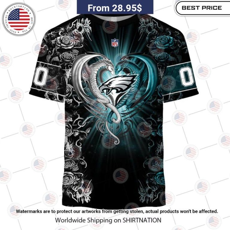 HOT Philadelphia Eagles Dragon Rose Shirt Nice bread, I like it