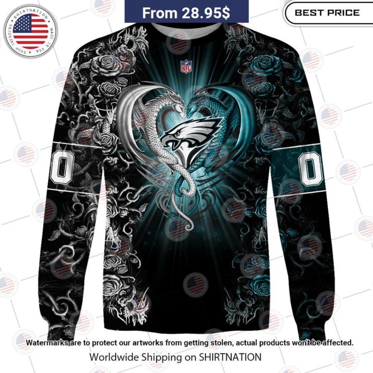 HOT Philadelphia Eagles Dragon Rose Shirt You look so healthy and fit