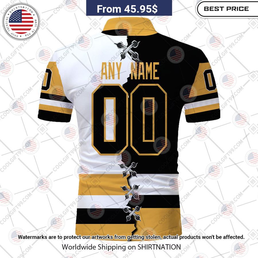 HOT Pittsburgh Penguins Mix Home Away Jersey Polo Shirt Nice Pic