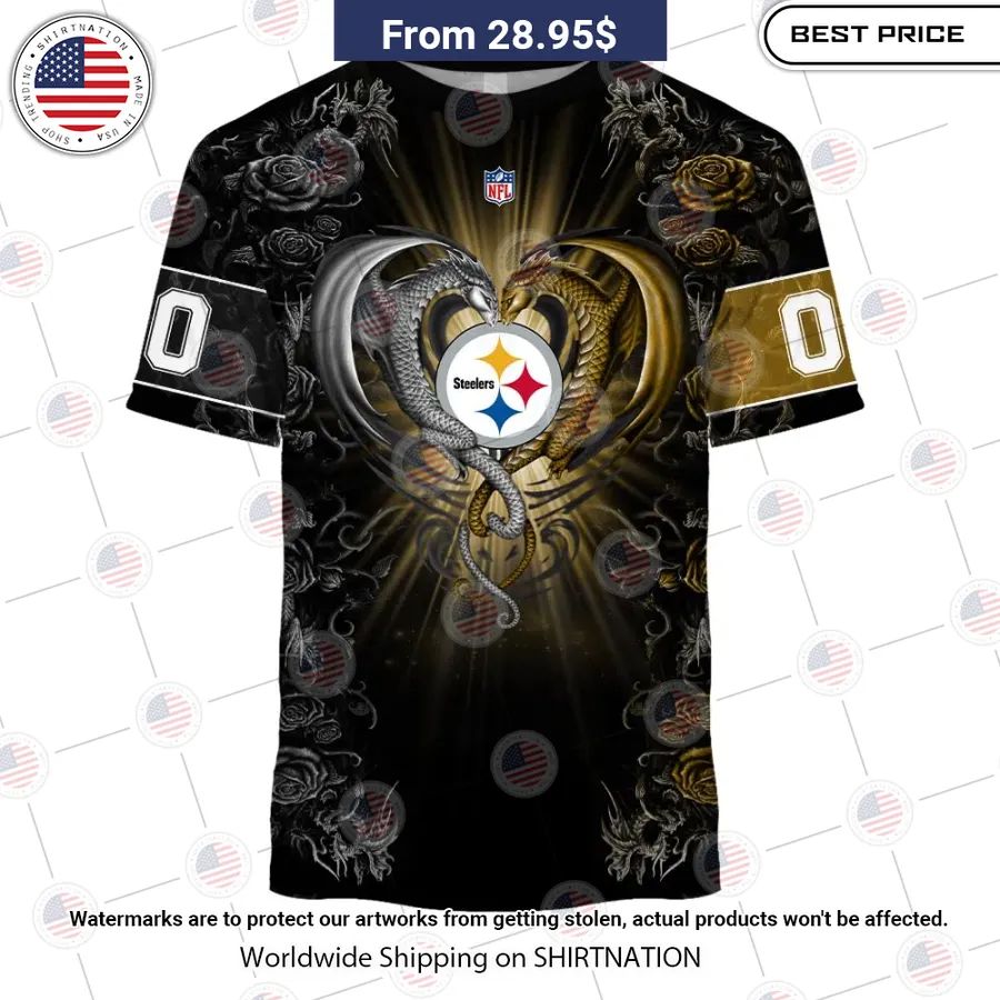 HOT Pittsburgh Steelers Dragon Rose Shirt Natural and awesome