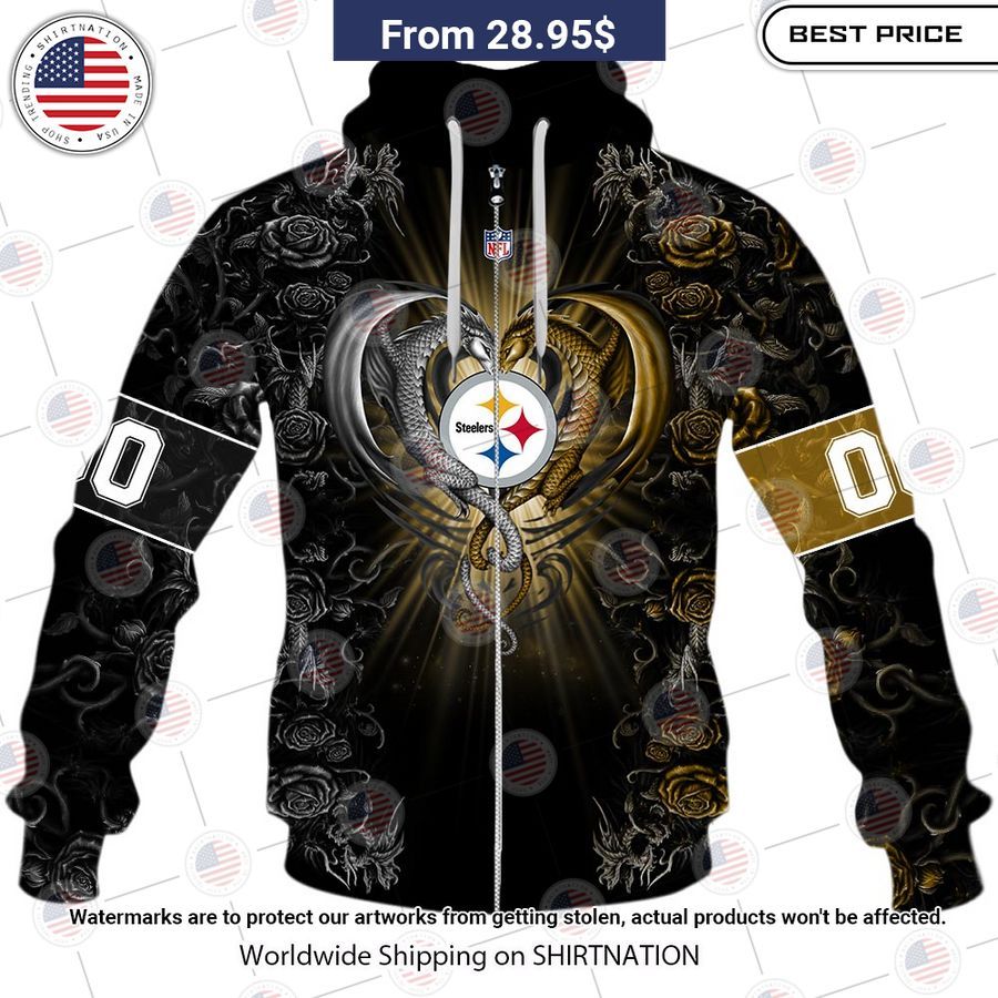 HOT Pittsburgh Steelers Dragon Rose Shirt Best picture ever