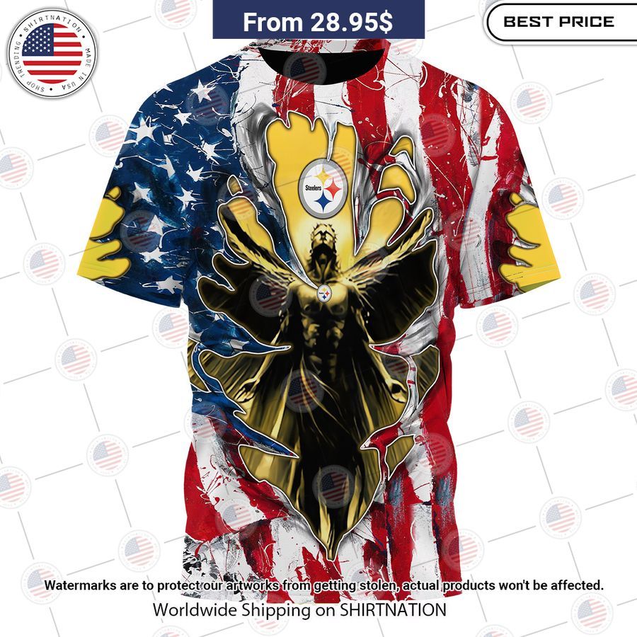 HOT Pittsburgh Steelers US Flag Angel Shirt Looking so nice