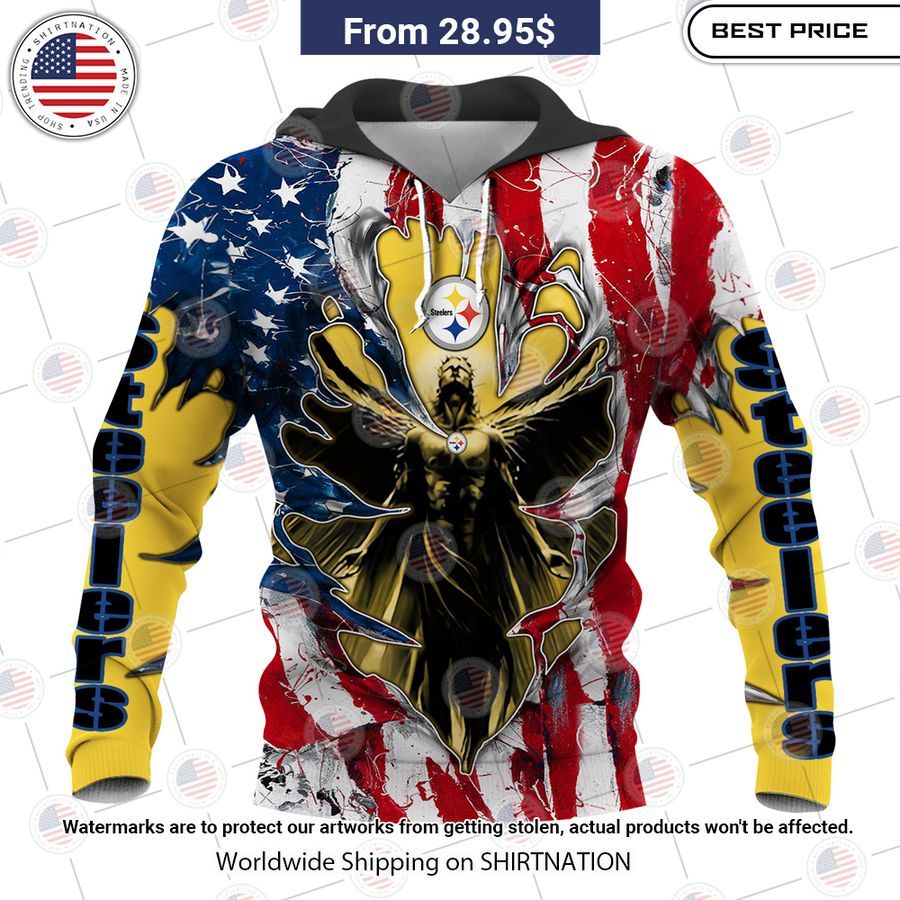 HOT Pittsburgh Steelers US Flag Angel Shirt Elegant picture.