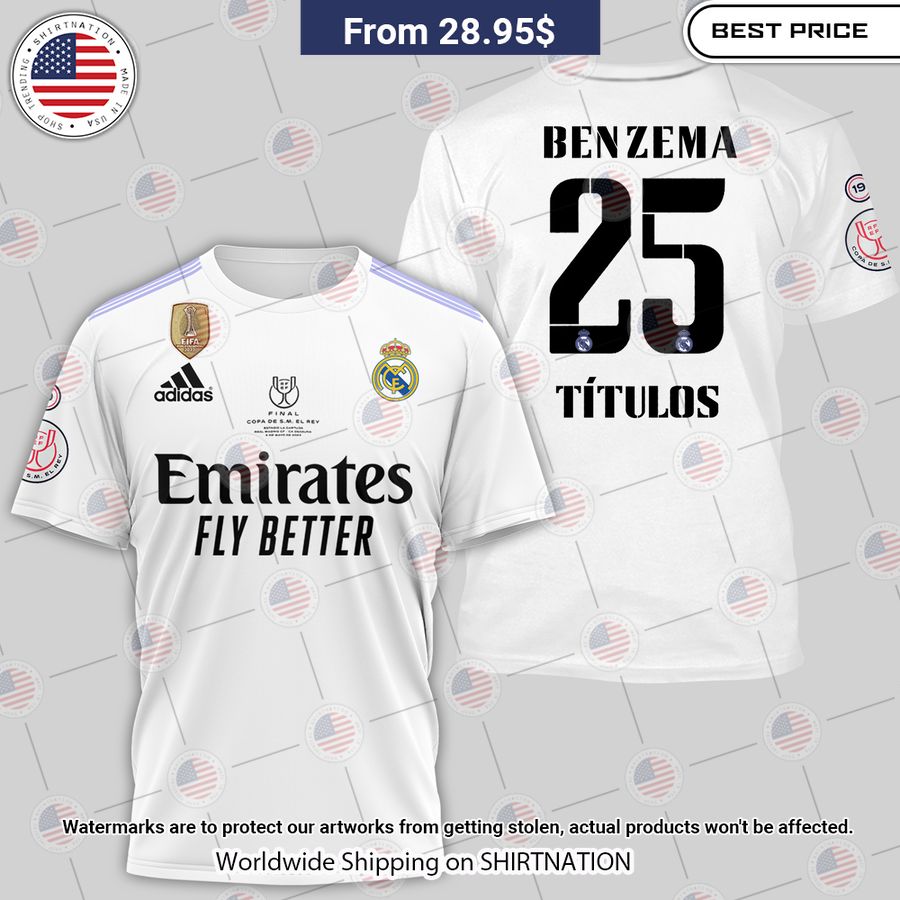 HOT Real Madrid Champions Benzema 25 Shirt