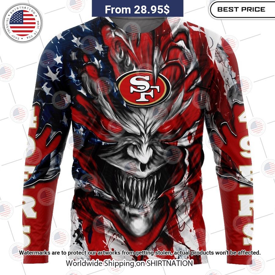 HOT San Francisco 49ers Demon Face US Flag Shirt You are always best dear