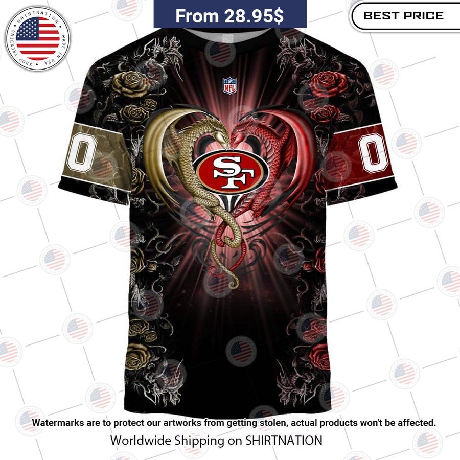 HOT San Francisco 49ers Dragon Rose Shirt Best couple on earth