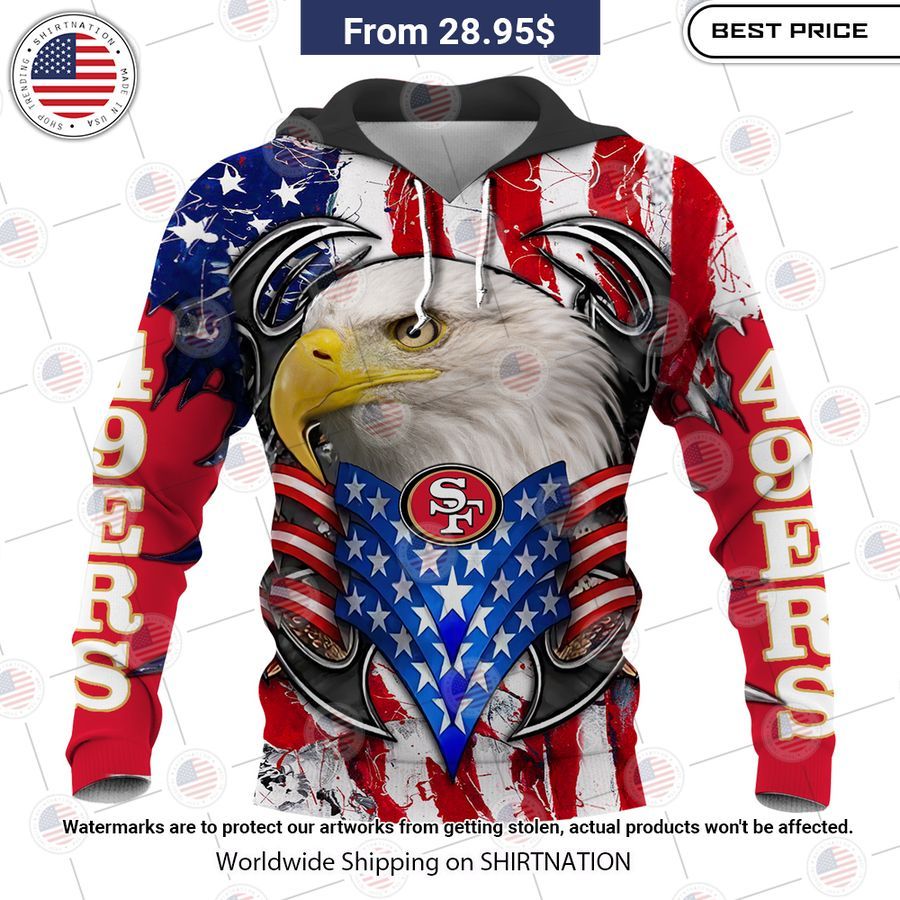 HOT San Francisco 49ers US Flag Eagle Shirt My friend and partner