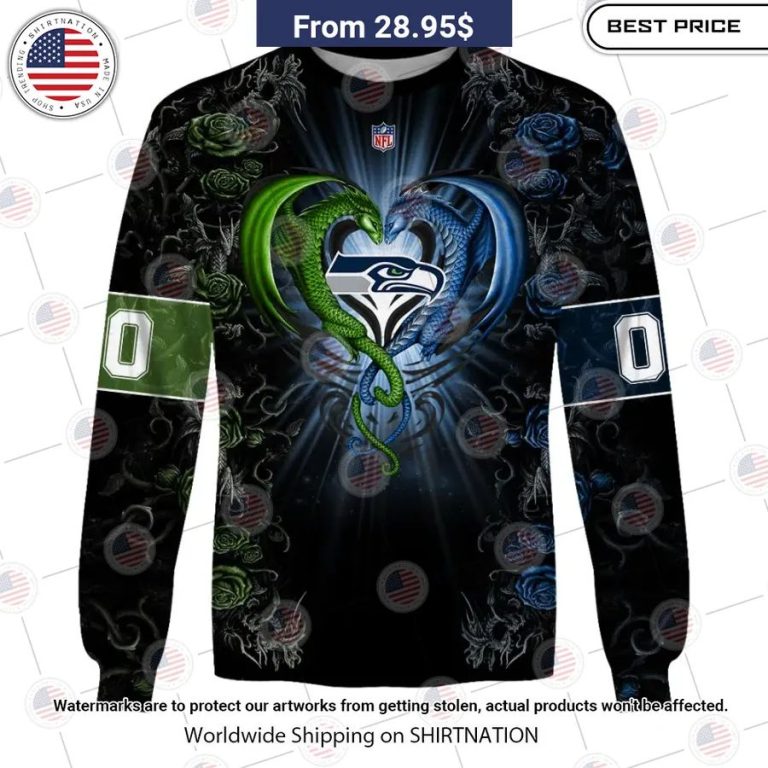 HOT Seattle Seahawks Dragon Rose Shirt Radiant and glowing Pic dear