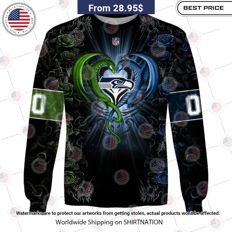 HOT Seattle Seahawks Dragon Rose Shirt Radiant and glowing Pic dear
