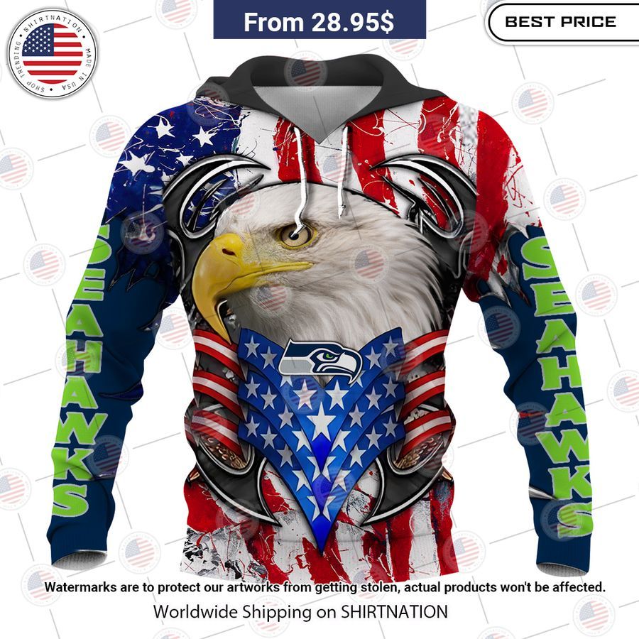 HOT Seattle Seahawks US Flag Eagle Shirt