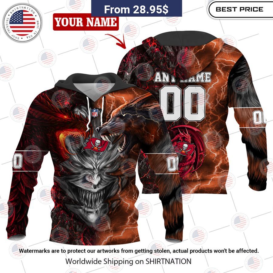 HOT Tampa Bay Buccaneers Demon Face Wolf Dragon Shirt Coolosm