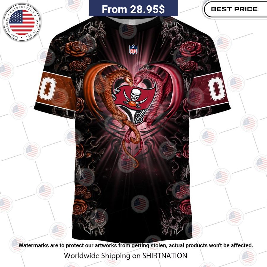 HOT Tampa Bay Buccaneers Dragon Rose Shirt You look cheerful dear