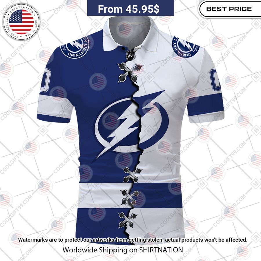 HOT Tampa Bay Lightning Mix Home Away Jersey Polo Shirt Rejuvenating picture