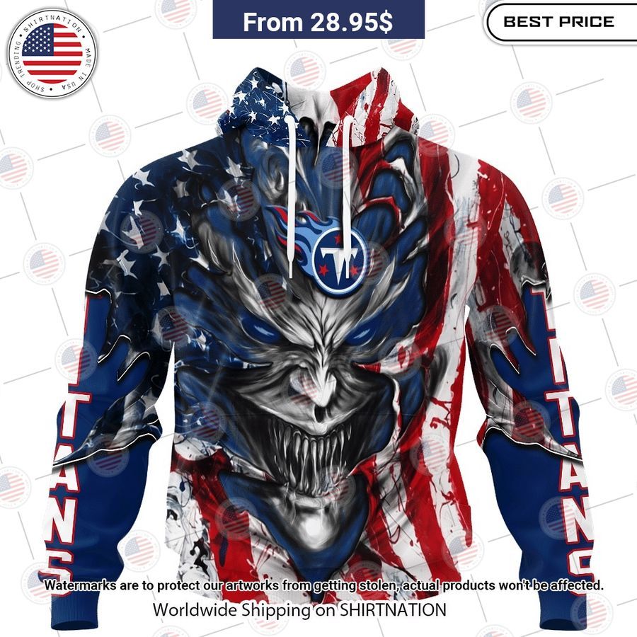 HOT Tennessee Titans Demon Face US Flag Shirt You look so healthy and fit