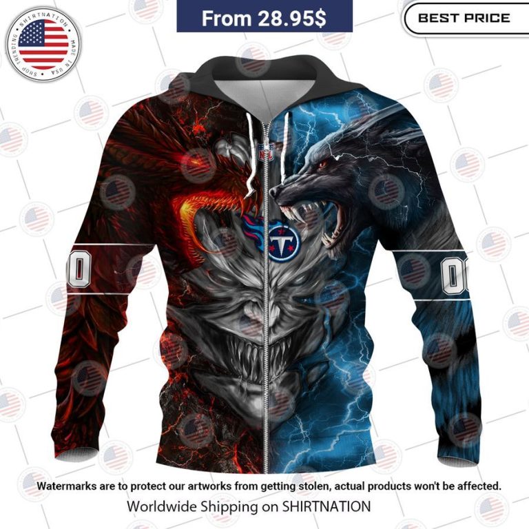 HOT Tennessee Titans Demon Face Wolf Dragon Shirt Beauty queen