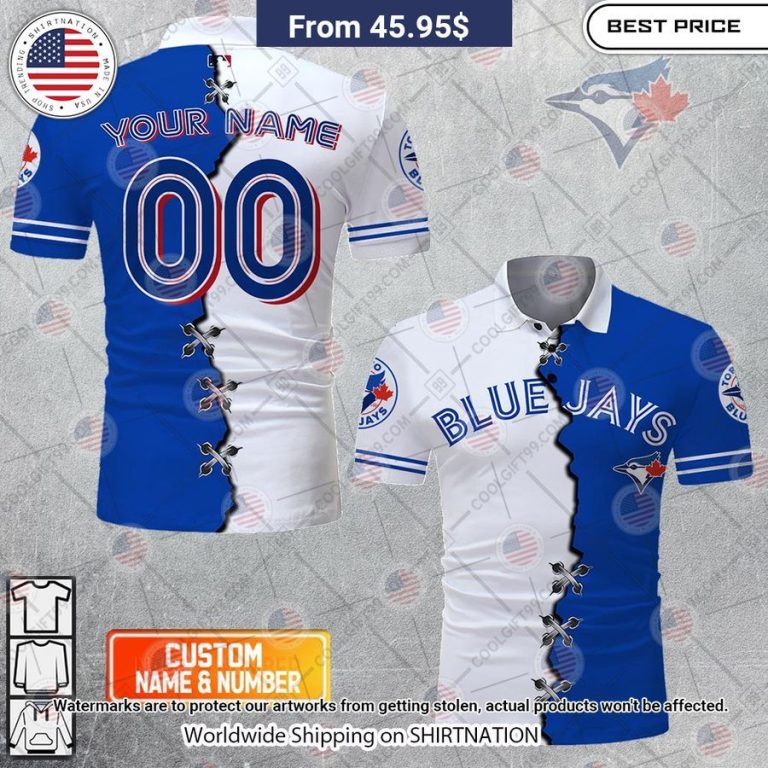 HOT Toronto Blue Jays Mix Home Away Jersey Polo Shirt Generous look