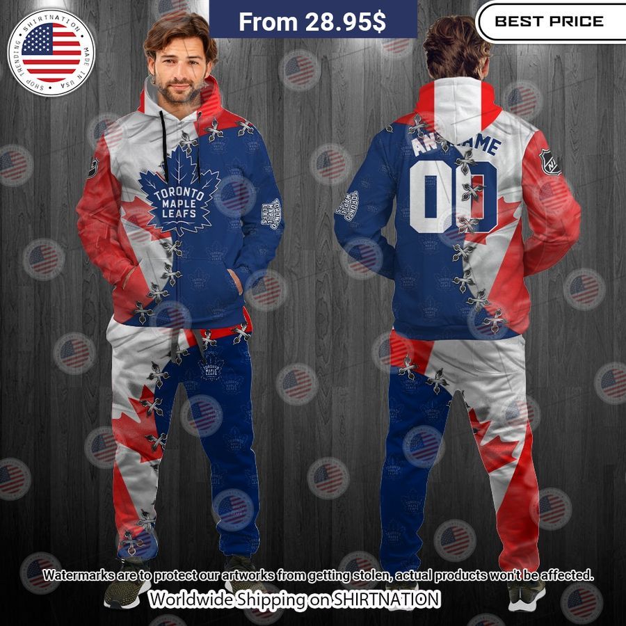 HOT Toronto Maple Leafs Mix Canada Flag Hoodie My friend and partner