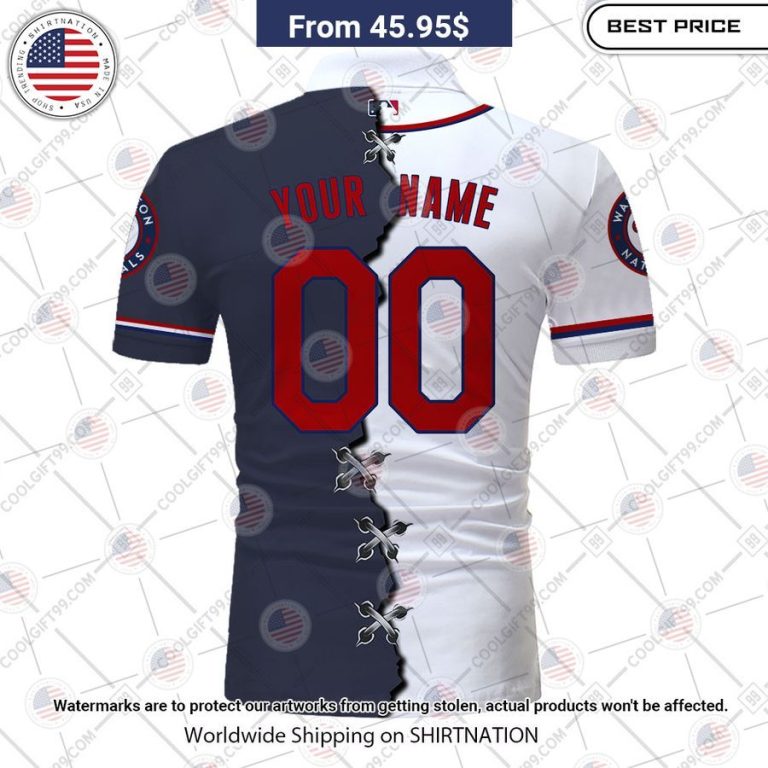 HOT Washington Nationals Mix Home Away Jersey Polo Shirt Cutting dash