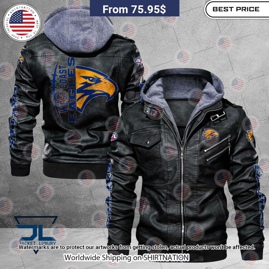 HOT West Coast Eagles Leather Jacket Studious look