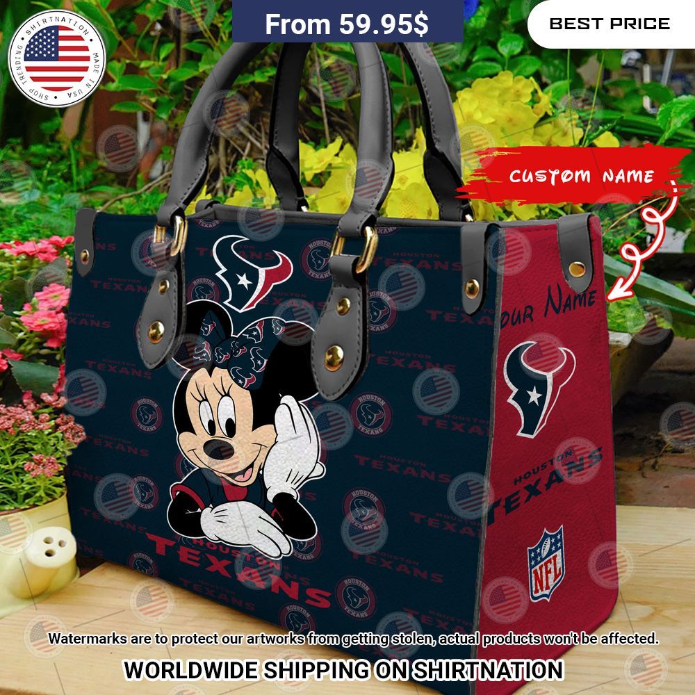 Houston Texans Minnie Mouse Leather Handbag Nice photo dude
