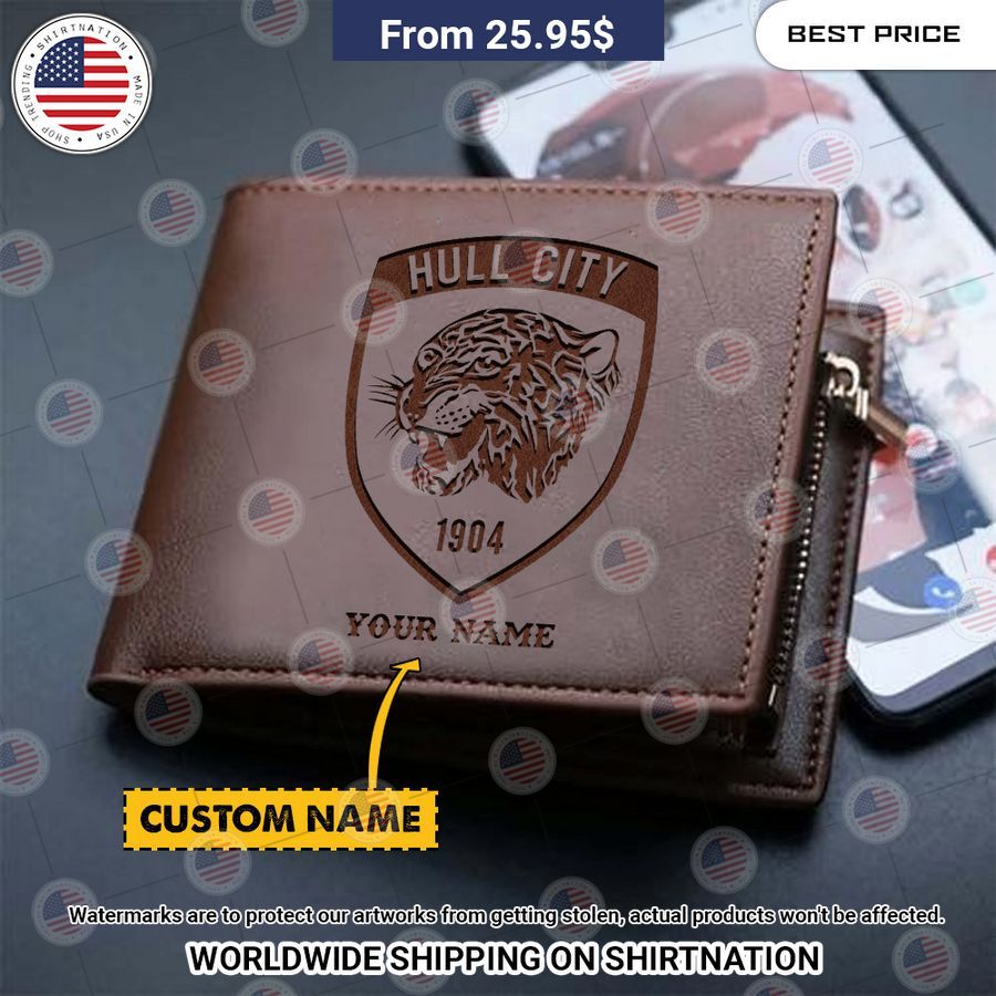Hull City Custom Leather Wallet Your face is glowing like a red rose