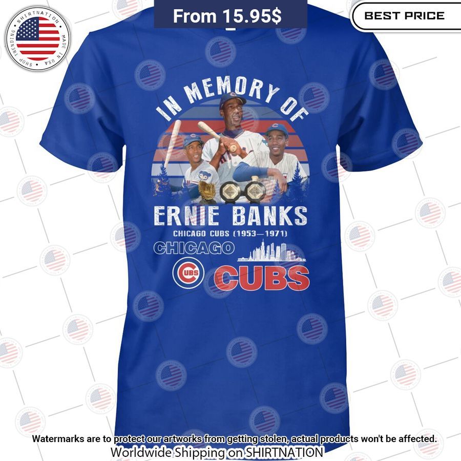 In memory of Ernie Banks Chicago Cubs Shirt You look cheerful dear