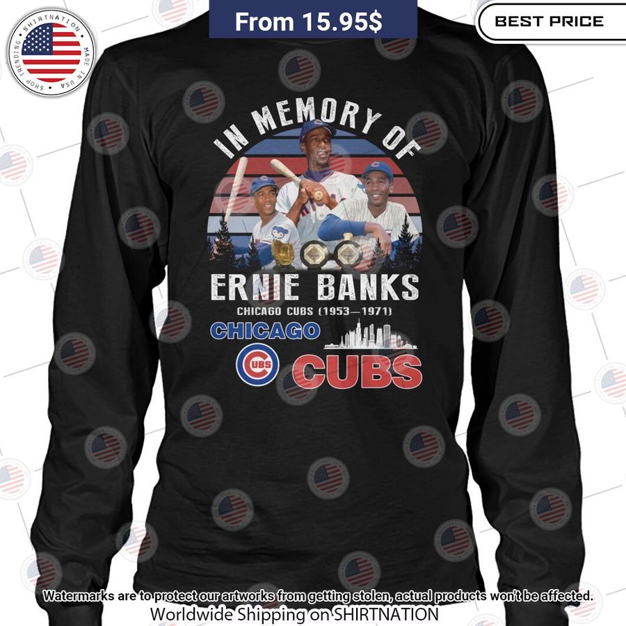 In memory of Ernie Banks Chicago Cubs Shirt Such a charming picture.