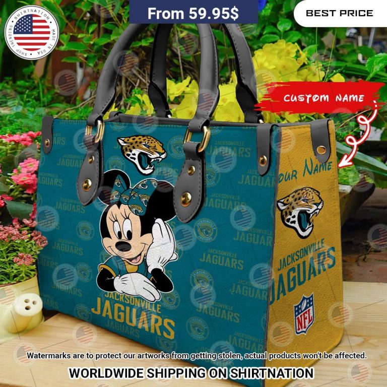 Jacksonville Jaguars Minnie Mouse Leather Handbag Nice photo dude