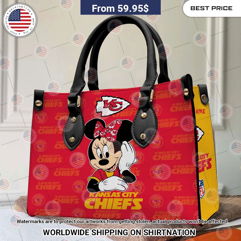 Kansas City Chiefs Minnie Mouse Leather Handbag Wow, cute pie