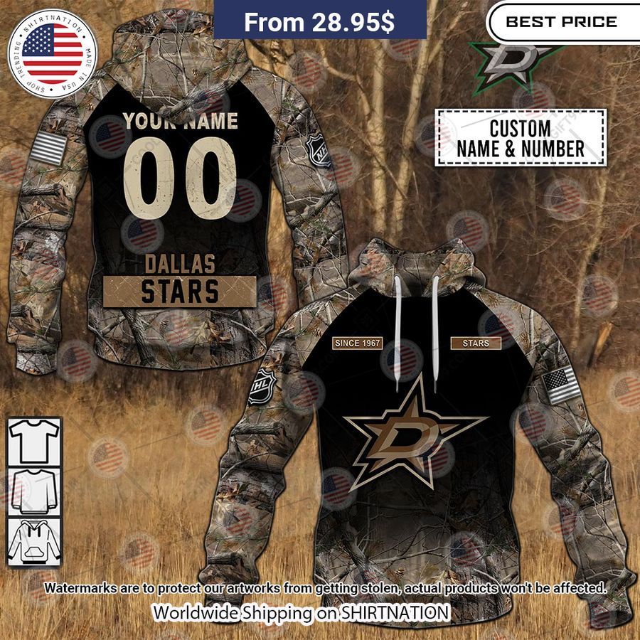 Dallas Stars Hunting Camouflage Custom Hoodie