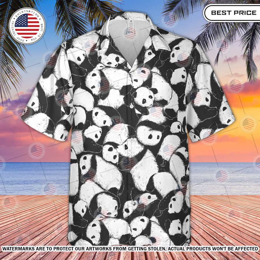 Lazy Day Panda Hawaiian Shirt rays of calmness are emitting from your pic