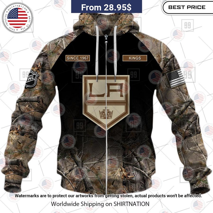 Los Angeles Kings Camouflage Custom Hoodie Out of the world