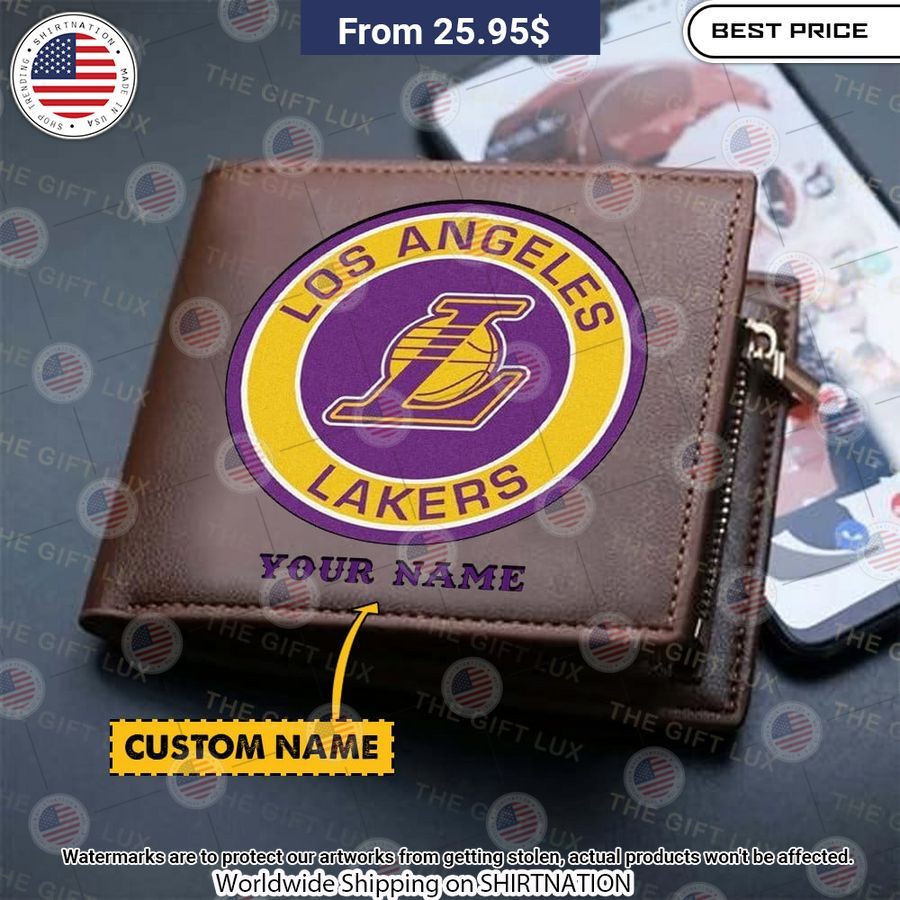 Los Angeles Lakers logo Custom Leather Wallet Nice place and nice picture