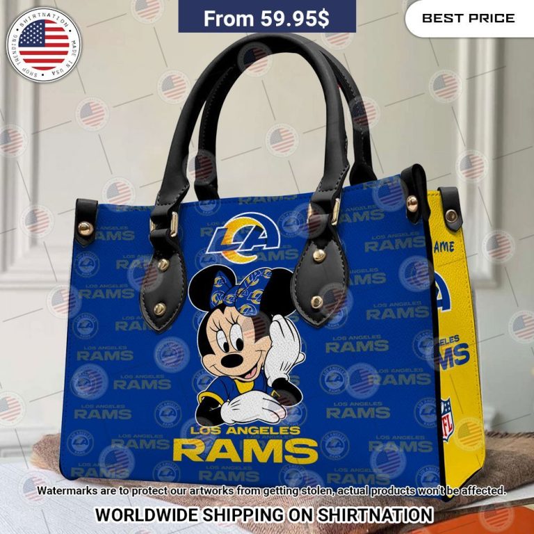 Los Angeles Rams Minnie Mouse Leather Handbag You look lazy