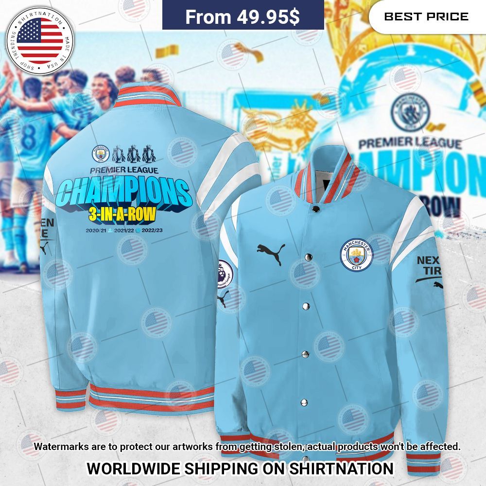Manchester City Premier League Champions Baseball Jacket It is too funny