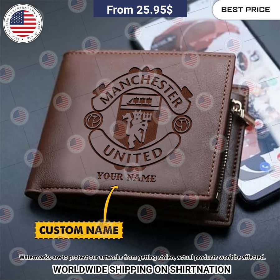 Manchester United Custom Leather Wallet Cutting dash
