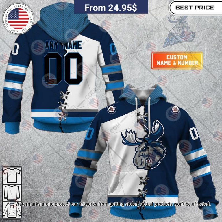 Manitoba Moose Mix Jersey Custom Hoodie Sizzling