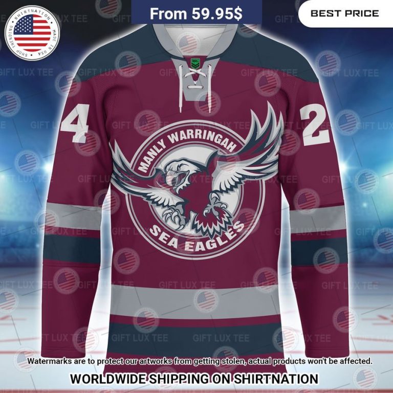 Manly Warringah Sea Eagles Custom Hockey Jersey Coolosm