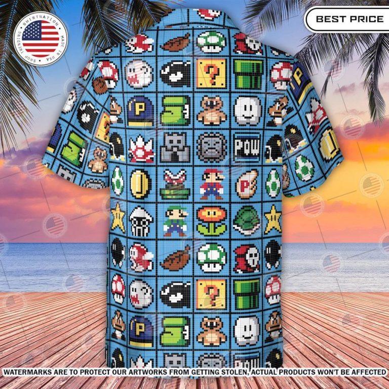 Mario Pixel Super Mario Hawaiian Shirt Stand easy bro