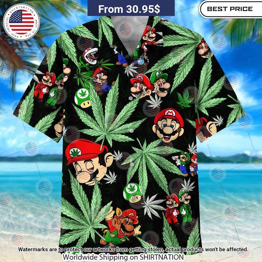 Mario Weed Hawaiian Shirt Eye soothing picture dear