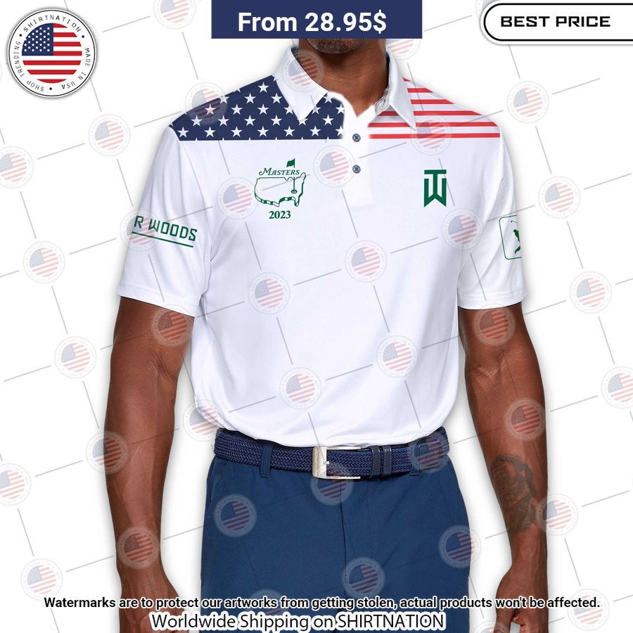 Masters Tournament Flag Of The US Tiger Woods Polo Stand easy bro
