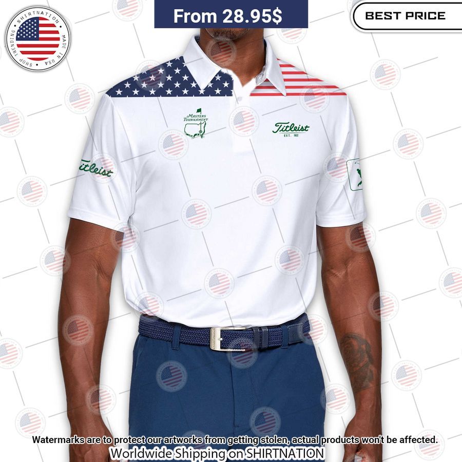 Masters Tournament Flag Of The US Titleist Polo Generous look