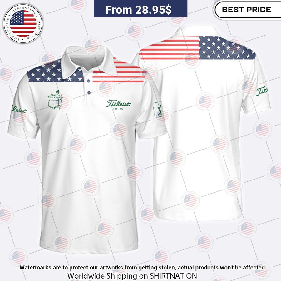 Masters Tournament Flag Of The US Titleist Polo Unique and sober