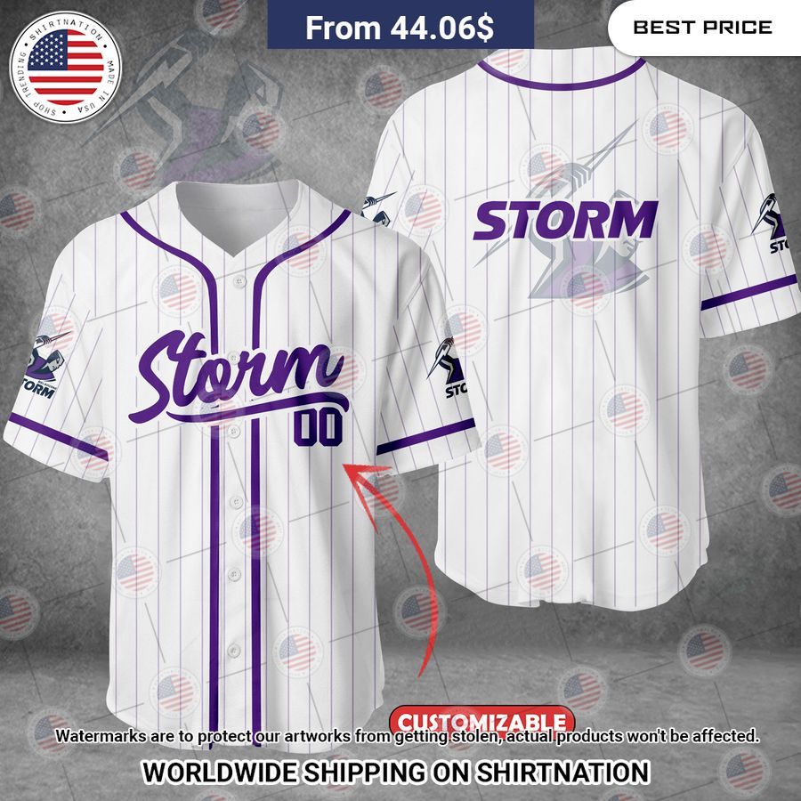 Melbourne Storm Custom Baseball Jersey Natural and awesome