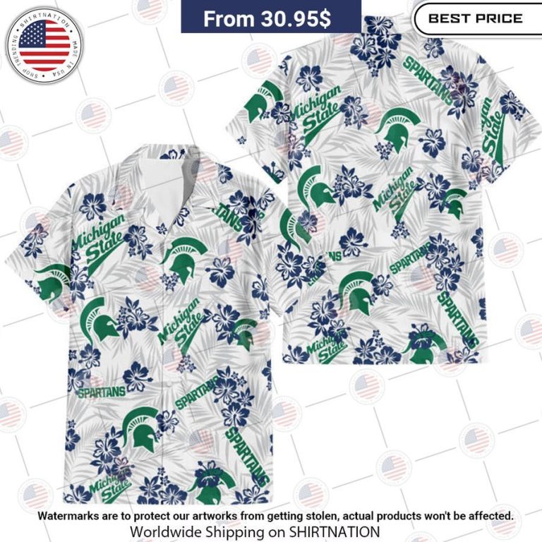 Michigan State University Hawaiian Shirt Nice Pic