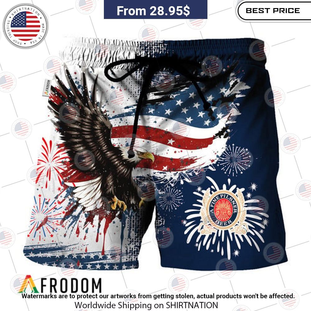 Miller Lite Fourth Of July Eagle Hawaiian Short Wow! What a picture you click