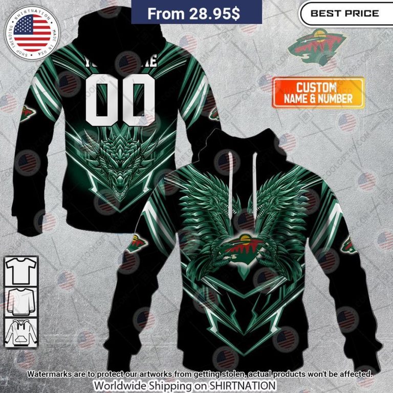 Minnesota Wild Dragon Custom Shirt Lovely smile